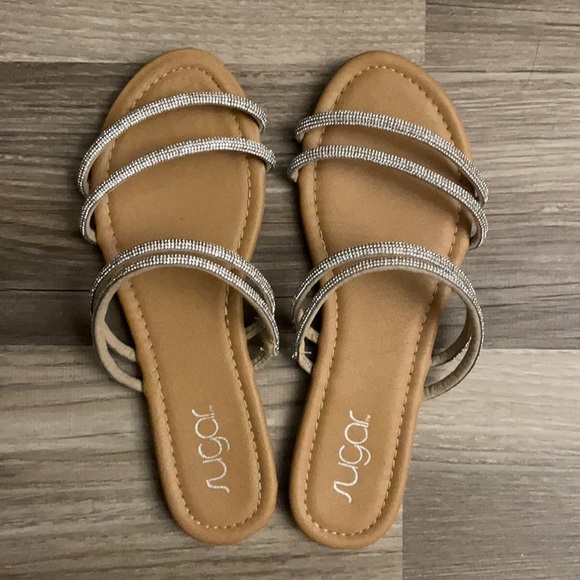 Sugar Rhinestone Slide On Sandals - Picture 3 of 6